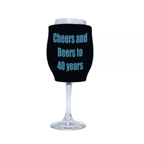 Cheers and Beers Stubby Holder Wine