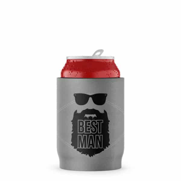Best Man Beard Stubby Holder Beer Can
